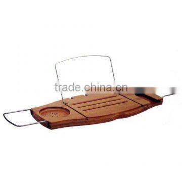 100% Bamboo Bathtub Caddy with Extendable Sides Integrated Wineglass Holder bamboo pad phone holder bathroom rack