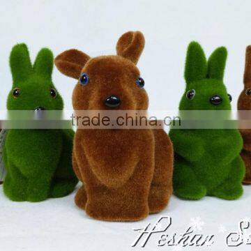 factory price eco-friendly moss covered artificial indoor green animal lovely rabbit for home decoration