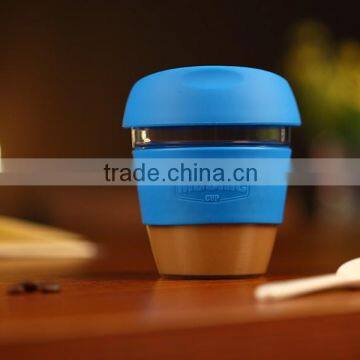 8oz Mochic hot sale tritan and anti-slip silicon with lid tea cup/ BPA free plastic handy cup/ coffee cup water mug