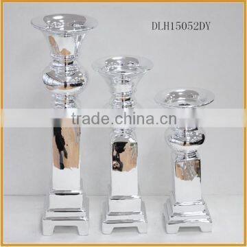 silver electroplating ceramic christmas candlestick holders