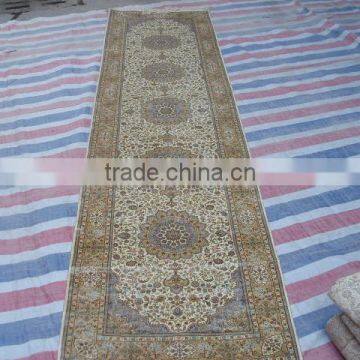 iranian silk carpet handknotted rug persian design runner