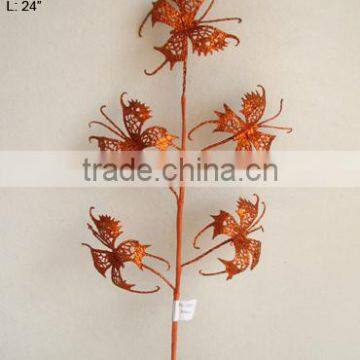 New High Quality Glitter Butterfly Branch Christmas Spray for Christmas Decorations