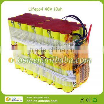 battery 48V 10AH lifepo4 for e-bike Akku Accu battery pack