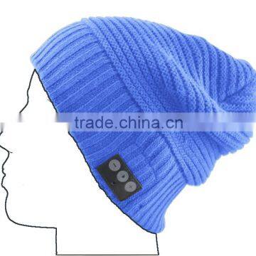 Hand-Free Knit Bluetooth Music Beanie Hat Cap Headset Speaker Gray Ship from CN