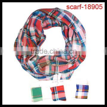 ZheJiang infinity scarf with viscose plaid