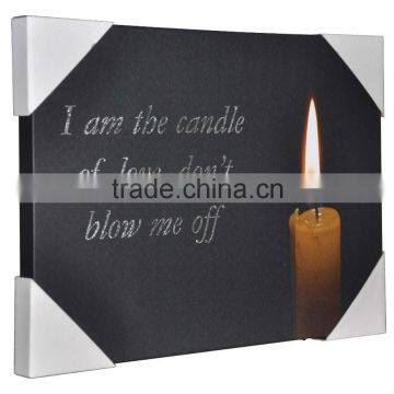 candle lighted led canvas wall art