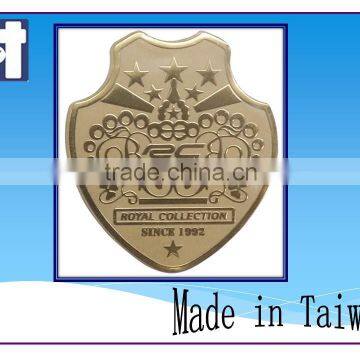 Fashionable Car Aluminum Shocking Pink Silver Classical Brand Epoxy Sticker