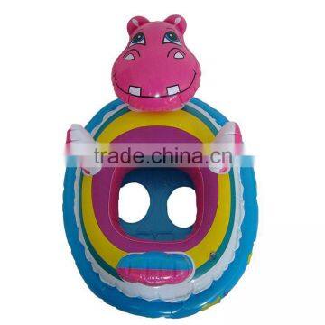 Colorful Inflatable Hippo Float,inflatable Kiddie Ride-on Boat With Hippo Float