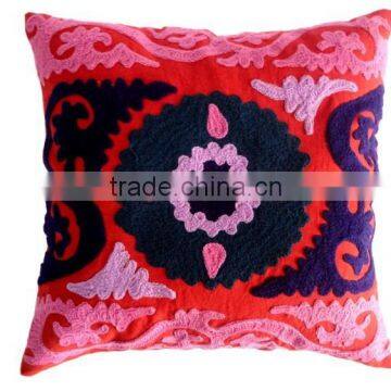 RTHCC-41 New Floral Embroidery Designer Jaipur Pure Cotton Export Quality Traditional Suzani cushion covers Christmas Decor