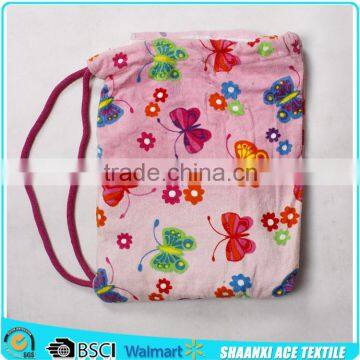 High-quality reactive dye beach towel bag with butterfly printing at low price