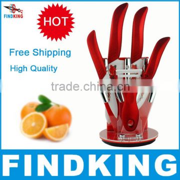 Beauty Gifts brand high quality 6 piece a set Zirconia kitchen set Ceramic Knife tool Set 3" 4" 5" 6" inch + Peeler+Holder