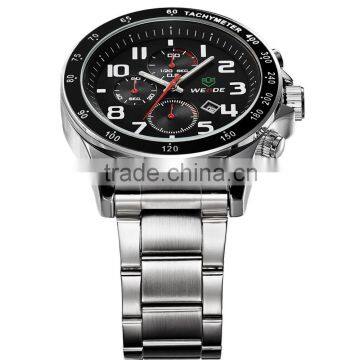 Fashion WEIDE Men Full Steel Watch Black Dial Japan Quartz 3ATM Waterproof Diving Military Men Sports Watches Relogio Masculino photo-3