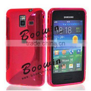 for Samsung S7250 Wave M pink S line Gel silicon Case Rubber Skin Tpu Cover case