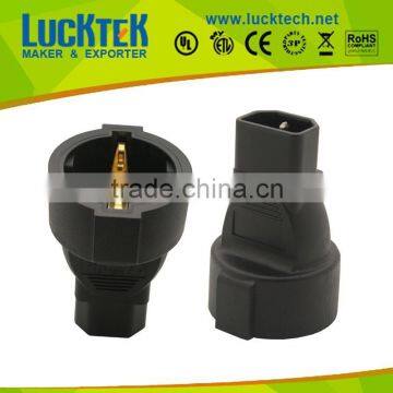 Schuko plug adapter iec c14 to schuko female socket adapter