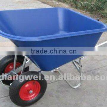 Dual wheels poly tray wheelbarrow