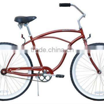 26" Male Beach Cruiser Shiny Brown Bike bicycle lady bike beach chopper bike