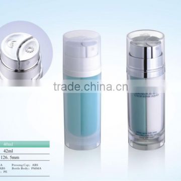 Round acrylic lotion bottle with double tube