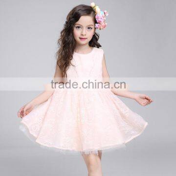 pink beaded organza sleeveless ball gown baby girls party wear dress