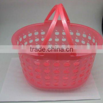 Pink PP plastic handle basket