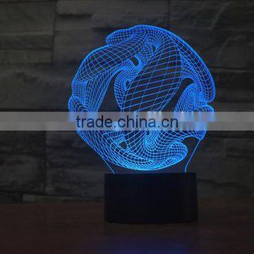 3D Optical Night Light Abstract Ball 7 RGB Light Colors 10 LEDs AA Battery or DC 5V Mixed Lot photo-6