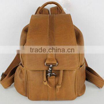 Custom leisure multifunction drawstring check brown double shoulder backpack