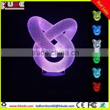 Rechargeable acrylic led desk lamp/3D LED night table light in Customizted