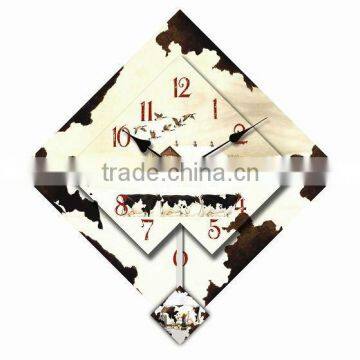 wall clock with swinging pendulum