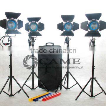 4pcs 650W Fresnel Tungsten Lights Kit Video Continuous Lighting