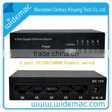 Mini size 5 port 10/00/1000M Gigabit Ethernet Switch