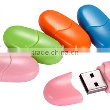 Special oval shape plastic mini usb 2.0 flash drive