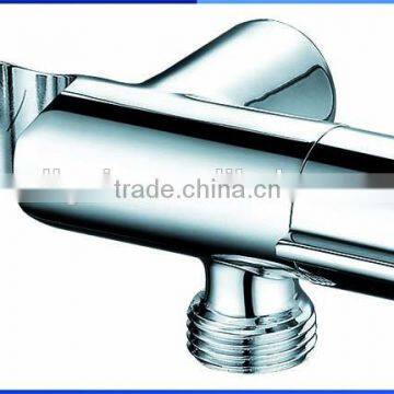 Brass angle valve with holder chrome plating for shattaf