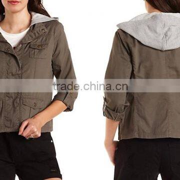 Latest Design Hooded Twill Women Winter Life Jacket