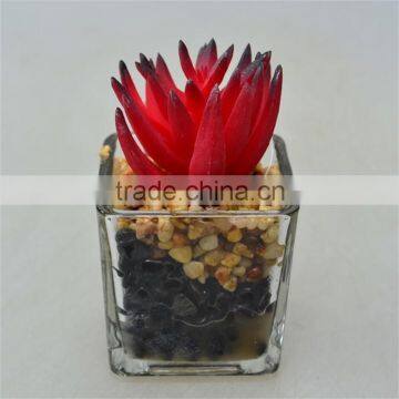 Best Selling Products Wedding Decoration Artificial Plant with Little Glass pot