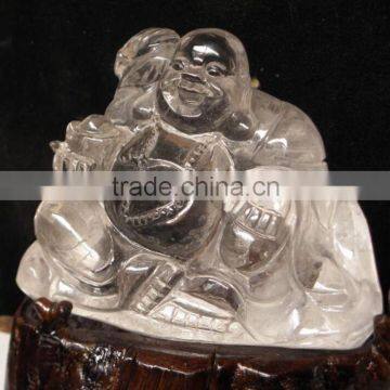 natural religious crystal carving figure of Buddha