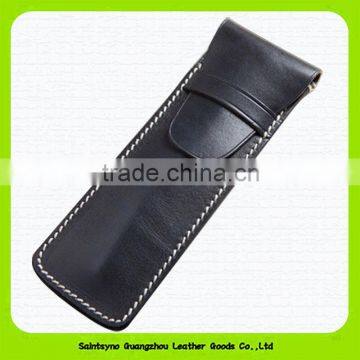 Black real leather belt leather pen holder 15012