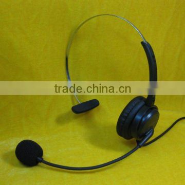 call center monaural headset headphone with RJ11/QD cord/volume control/mute function