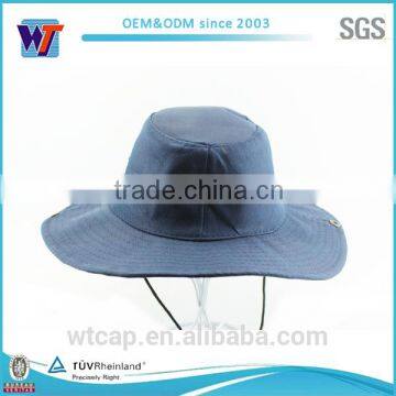 Blue Color Reusable Waterproof Nylon Polyester Foldable Bucket Hat photo-2