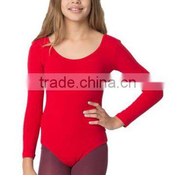 Custom deisgn Youth Cotton Spandex Long Sleeve Leotard