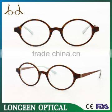 demi round decorative eyeglasses,titanium optical frame