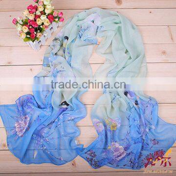 wholesale lady scarf various color 100% silk scarf