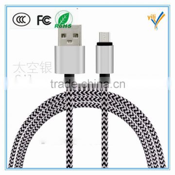 High Speed flat Nylon Braided usb 2.0 micro a male to b female adapter data line