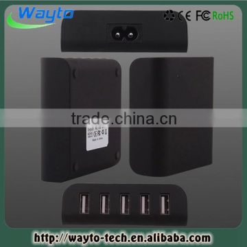 Intelligent identify smart 5 usb phone charger for 1A or 2A mobile devices