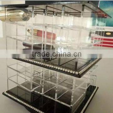 Beautiful Attractive Design Rotatable Acrylic Lipstick Cosmetic Display Rack Factory Price photo-2