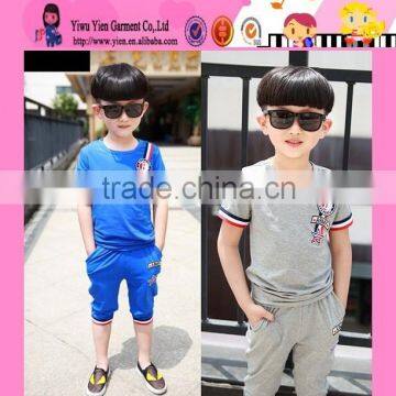 2015 Sport Style Summer Hot Sale Baby Clothes Factory Direct Cotton Short Boy Clothes Wholesale Price