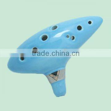12 Holes Unique Promotional Blue Ceramic Ocarina photo-2