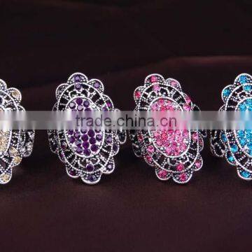 Colorful Crystal With Silver Plating Alloy Hot Sale Retaining Ring photo-3