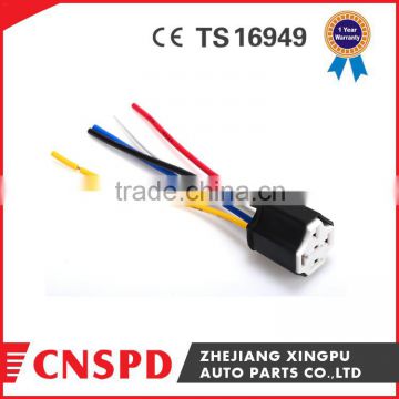 12V 24V 5pin 40A ceramic auto relay socket with 16AWG 18AWG wires