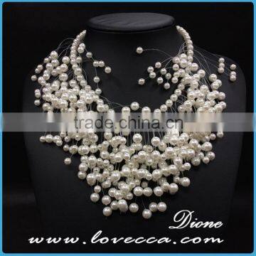 New fashion classy lady white exaggerate pear beaded choker necklace product