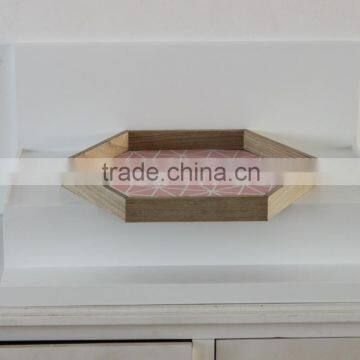 Pink Hexagon Thin Wooden Tray photo-2