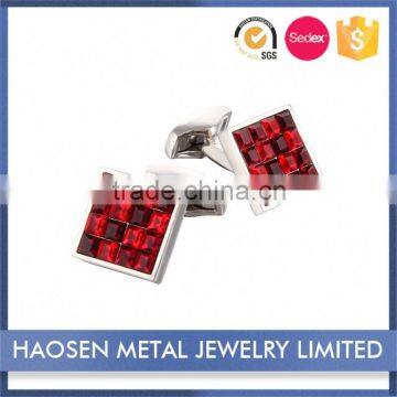 New Arrival Simple Style Cheap Price Crystal Cufflinks Diamond